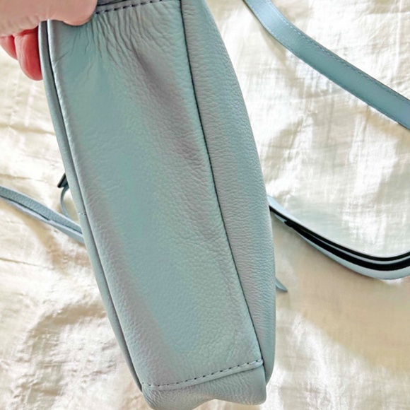 CROSSBODY, AIMEE KESTENBERG SARATOGA LEATHER, SKY BLUE, TOP ZIPPER, SHOULDER - Picture 4 of 14